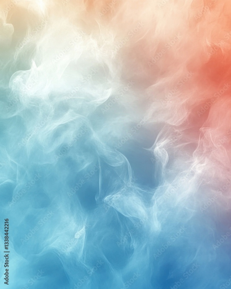 Poster ethereal abstract background with flowing smoke and vibrant gradient colors creating a dreamy and ar