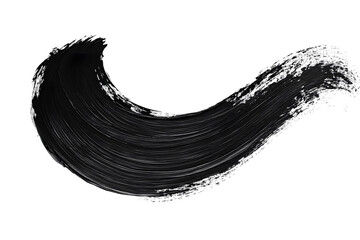Elegant Black Brushstroke Flowing Smoothly on White Paper Background