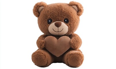 Obraz premium Teddy Bear holding a heart brown cute bear isolated plushie