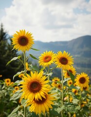 Fototapeta premium Field of sunflowers
