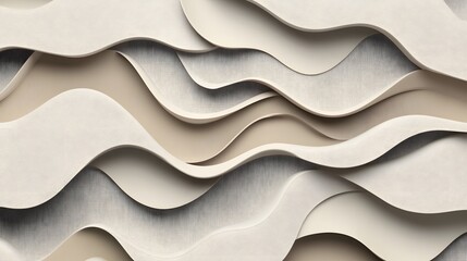 Obraz premium Abstract Wave Pattern Beige and White Design