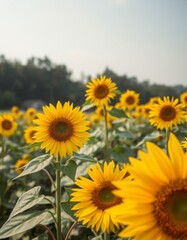 Obraz premium Field of sunflowers