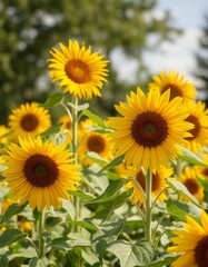 Obraz premium Field of sunflowers