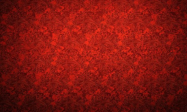 Intricate crimson pattern with subtle tonal shifts. Elegant background with rich, saturated colors creates a luxurious feel