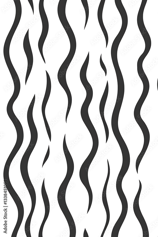Aufkleber Graceful vertical ribbons create a sleek monochrome pattern with dynamic rhythm and stylish flow