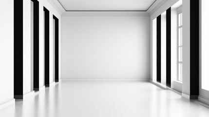 Fototapeta premium Spacious Modern Interior with Bright Lighting and Clean Lines in Minimalist Design Aesthetic