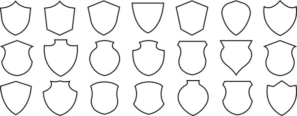 Shield icon set. Protect shield security icons