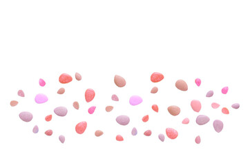 Candy sprinkles in delicate pastel tones isolated on a transparent background, png	