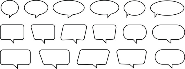 Obraz premium Set of speech bubbles, bubble text, cartoon chatting box, message box. Blank empty vector speech bubbles