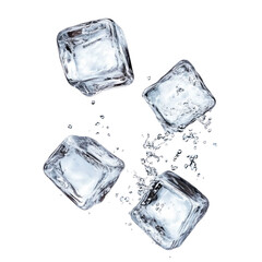 Fototapeta premium ice cubes isolated on white