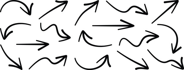 Hand drawn arrow icon. Brush arrow icon