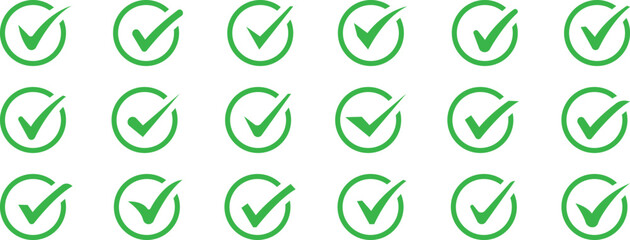 Check mark icons set isolated. Set of check mark icons. Vector approved icons