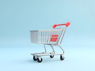3d shopping cart promotion scene 618 Double eleven double twelve illustration