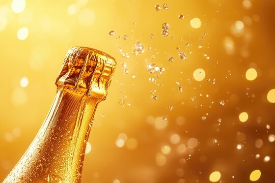 A close-up of a champagne bottle, ready to be opened and enjoyed