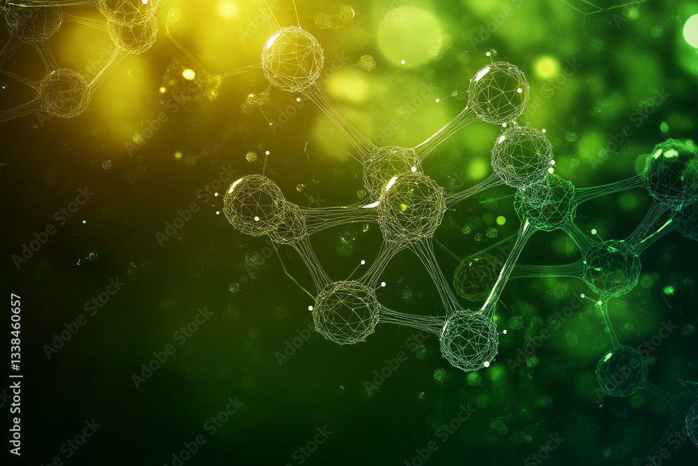 Poster futuristic science and medical technology background with abstract digital connections and molecular