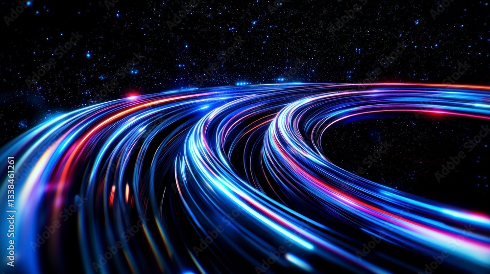 Aufkleber global network abstract digital data flow interconnected world futuristic technology