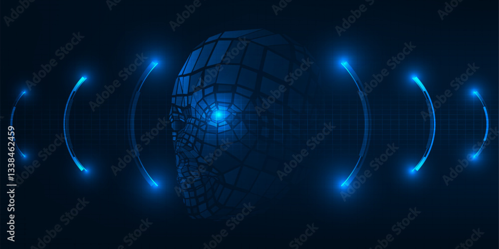 Poster artificial intelligence and automation for futuristic technology background.vector illustrations.