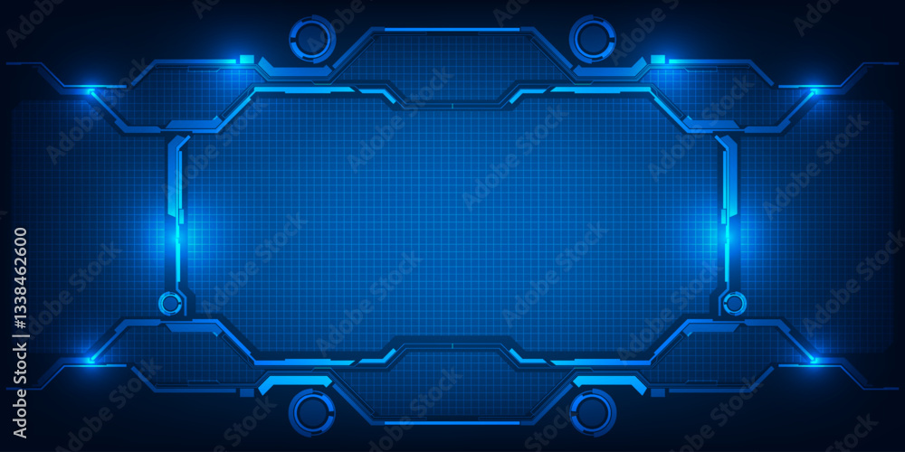 Poster vector illustrations of abstract futursitc screen digital display and digital environment for showca