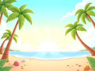 Fototapeta premium Summer beach Vacation Relaxing vacation Tropical beach close-up scenery background