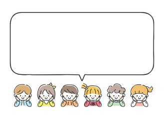 子ども達と吹き出しのイラスト