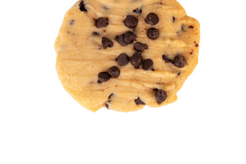 Chocolate chip cookies isolated on transparent background. Sweet biscuits.