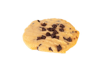 Chocolate chip cookies isolated on transparent background. Sweet biscuits.