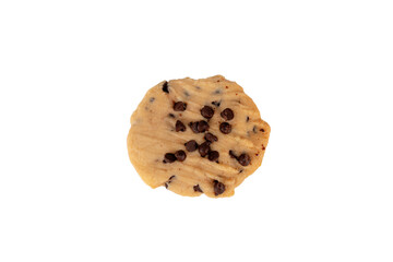 Chocolate chip cookies isolated on transparent background. Sweet biscuits.