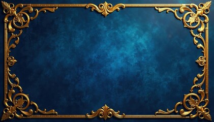 Intricate gilded latticework on deep blue, luxurious Art Deco style , geometric, art deco