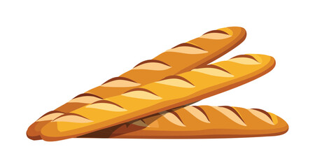 Baguette Bread - Vector Illustration