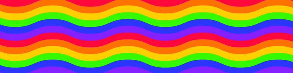 Colorful rainbow wavy LGBT pattern. Use for background, design and graphic projects. Vector EPS 10