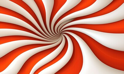 Red and white swirling pattern. Abstract, vibrant, and eye-catching. Resembles a peppermint candy vortex