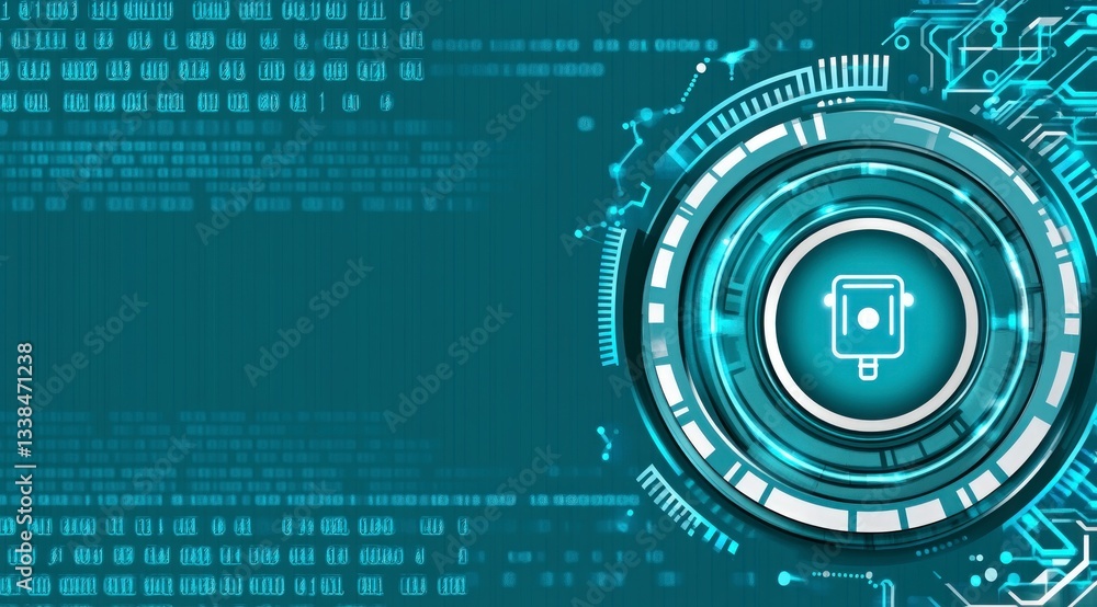 Poster futuristic ai technology digital data sphere global network abstract background