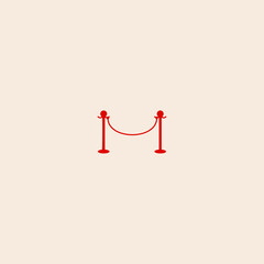 Rope barrier icon flat vector design. 