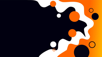 Orange and white creative wave patterns over black background