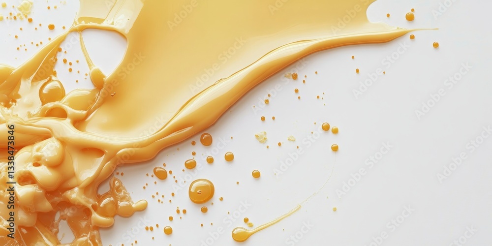 Poster golden cascade: captivating abstract composition featuring flowing golden liquid, creating a dynamic