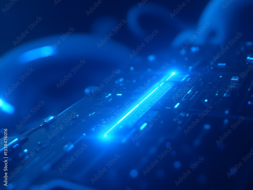Poster high tech futuristic technology abstract technology particle mesh style background