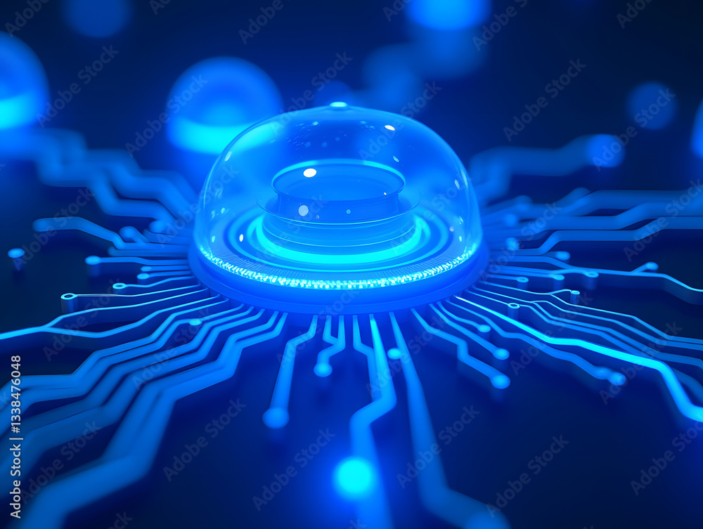 Poster high tech futuristic technology abstract technology particle mesh style background