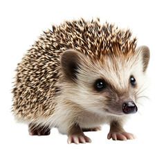 Obraz premium Small Hedgehog with Detailed Fur Texture, Isolated on transparent background 