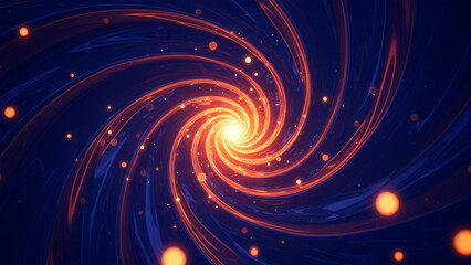 Vibrant Cosmic Spiral Galaxy with Glowing Light and Radial Lines Background