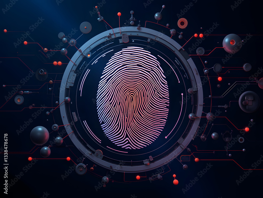 Aufkleber high-tech fingerprint touch screen mobile phone fingerprint password virtual technology background