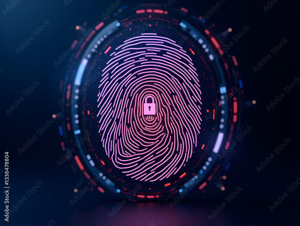 Aufkleber high-tech fingerprint touch screen mobile phone fingerprint password virtual technology background
