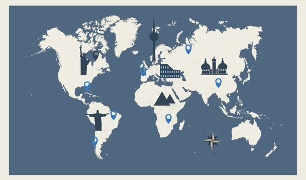 Vibrant infographic of a world map