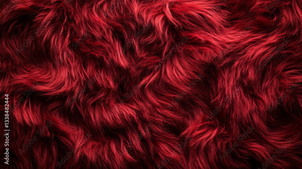 Poster deep red fur texture background image