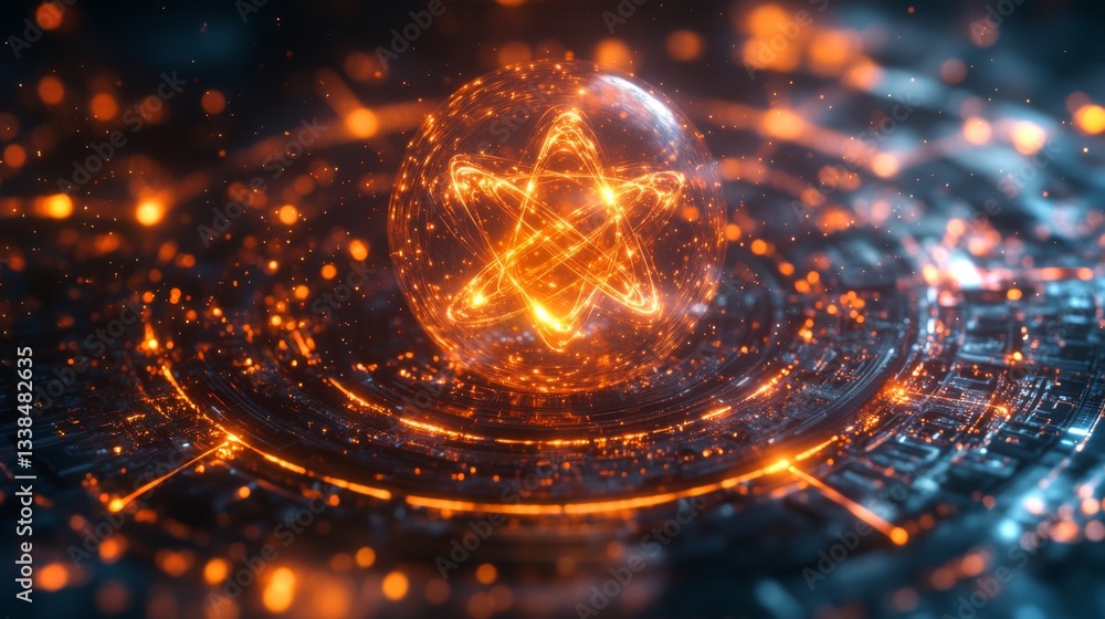 Aufkleber this visual representation illustrates the complex nature of quantum mechanics, showcasing a qubit s