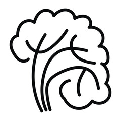 Black and white template tree icon. Vector symbol sign isolated on white background. Trees flat line icons set. Plants, landscape design. Business idea concept.