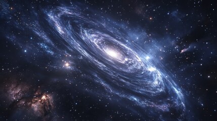 Obraz premium A swirling galaxy in the shape of an eye on a deep space starry background