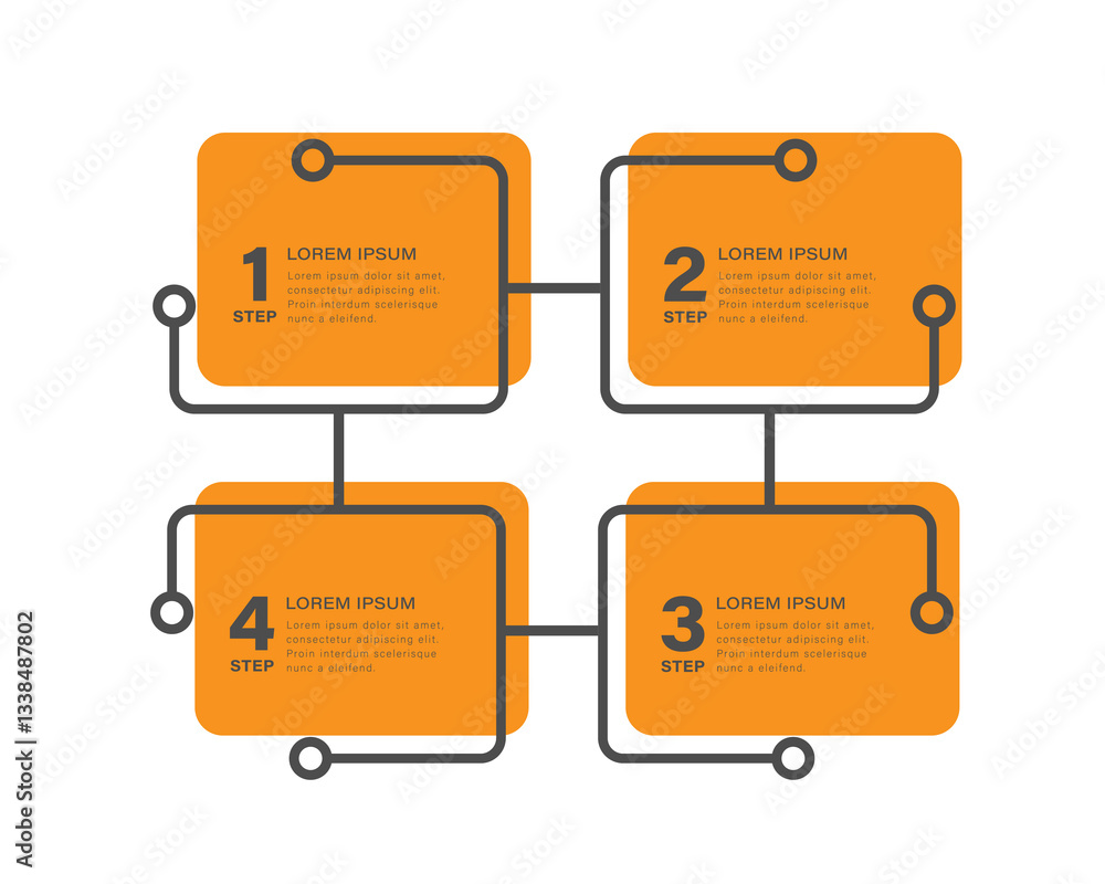 Poster simple infographic design for presentation or instruction with 4 steps