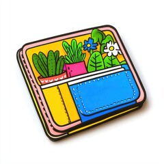 Colorful Illustration of Potted Plants with Creative Design Elements for Nature Enthusiasts