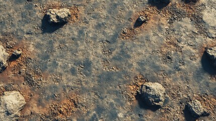 Aerial View of Rocky Terrain Showing Diverse Textures and Colors