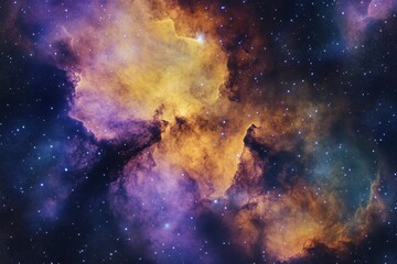 Fototapeta premium Stunning cosmic nebula showcases vibrant colors and intricate formations in deep space
